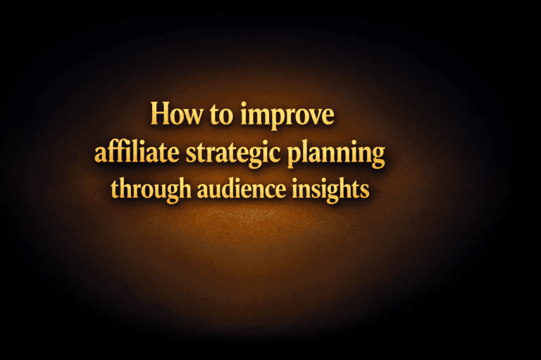 How to improve affiliate strategic planning through audience insights