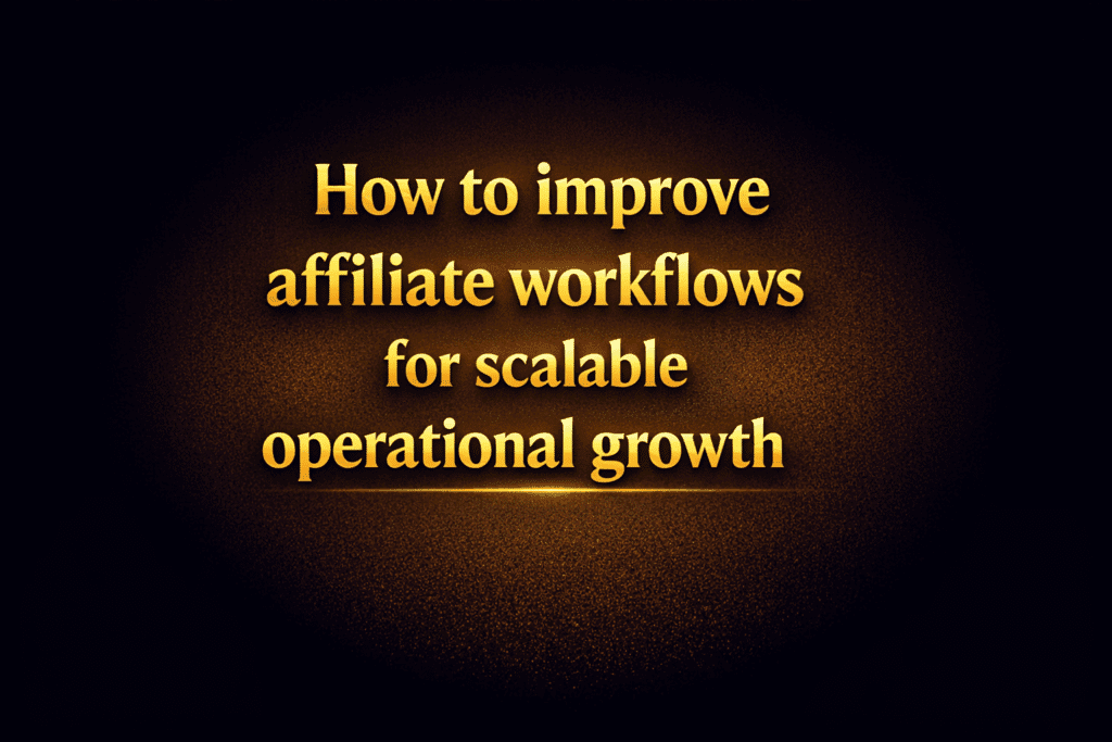 How to improve affiliate workflows for scalable operational growth