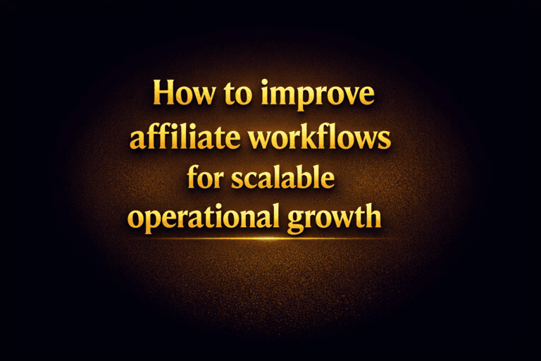 How to improve affiliate workflows for scalable operational growth