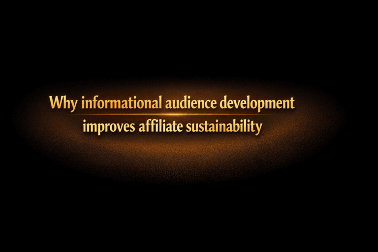 Why informational audience development improves affiliate sustainability