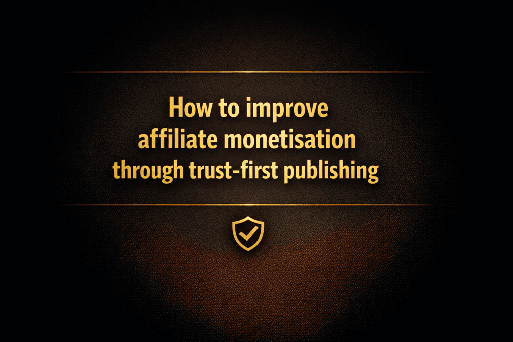 How to improve affiliate monetisation through trust-first publishing