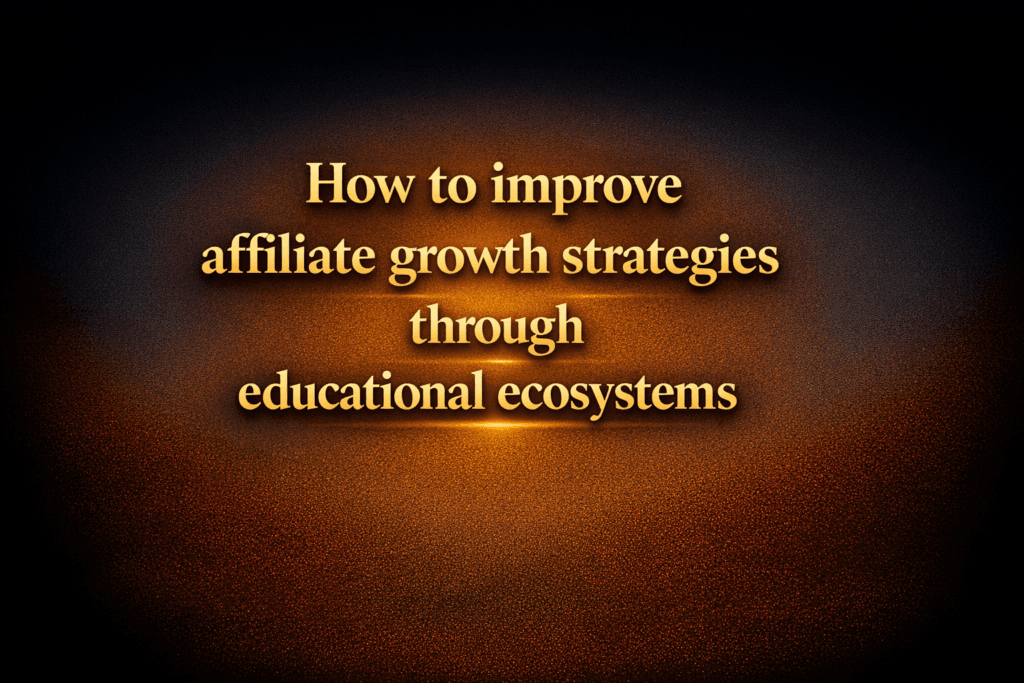 How to improve affiliate growth strategies through educational ecosystems