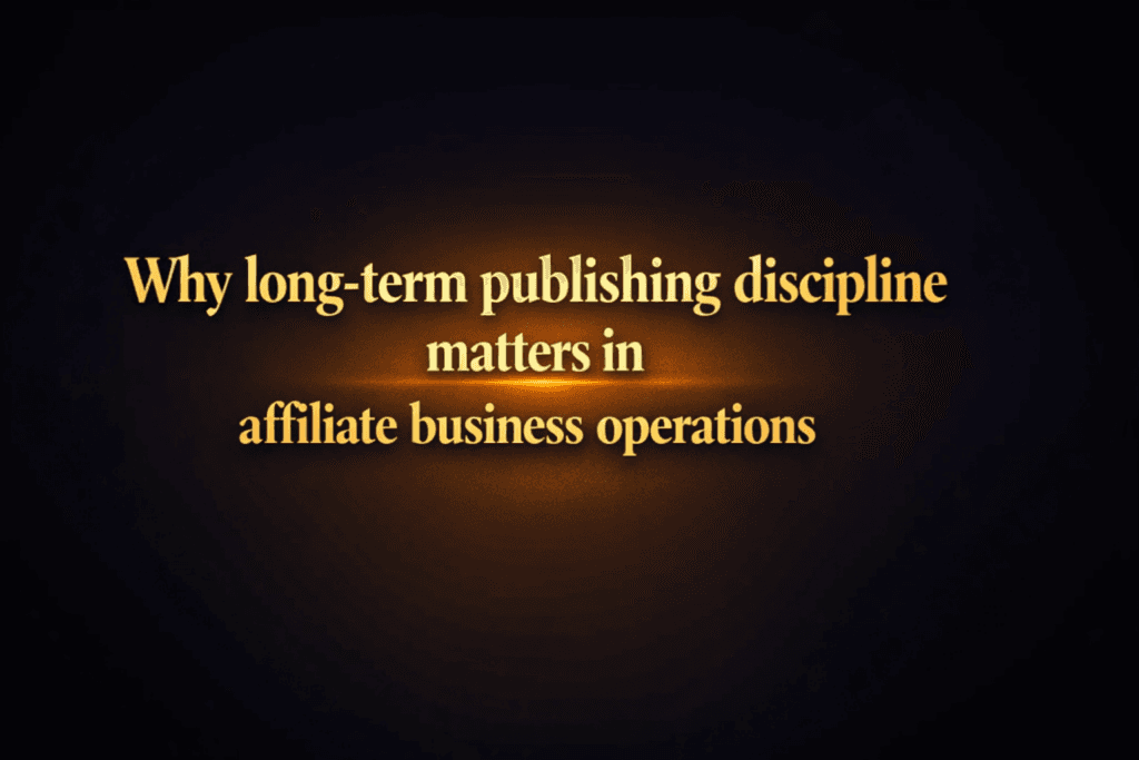 Why long-term publishing discipline matters in affiliate business operations