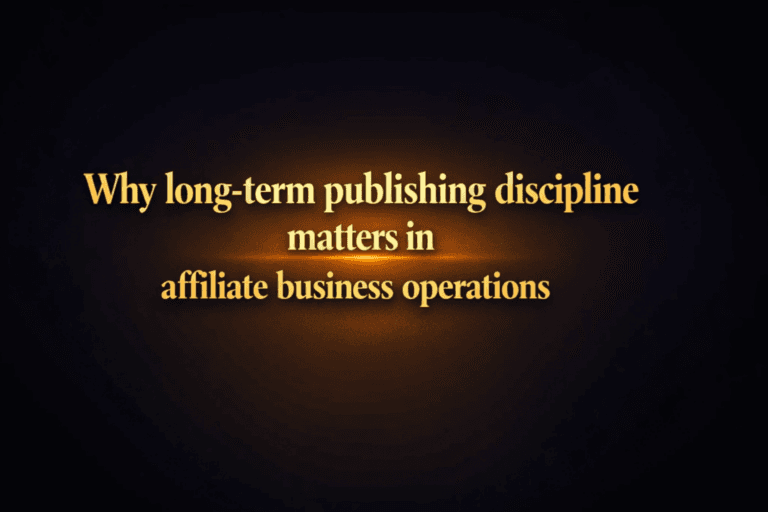 Why long-term publishing discipline matters in affiliate business operations