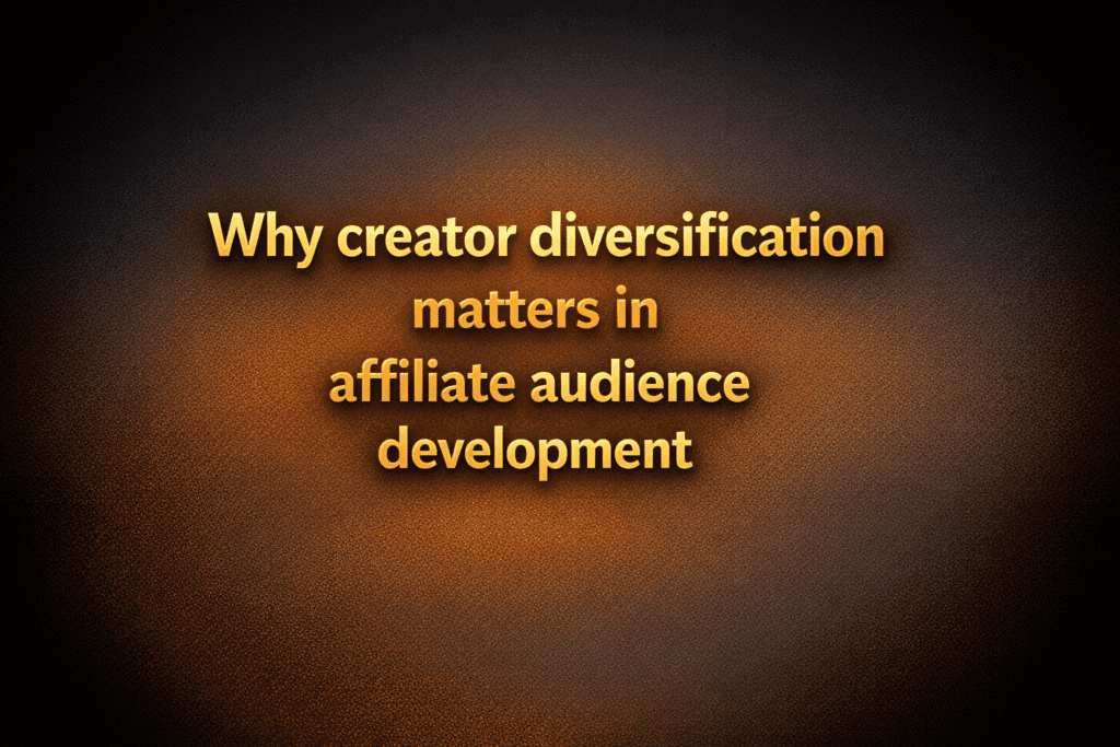 Why creator diversification matters in affiliate audience development