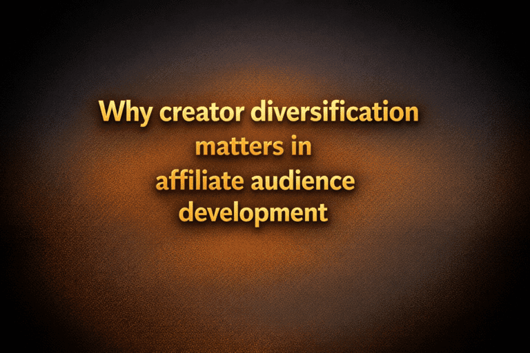 Why creator diversification matters in affiliate audience development