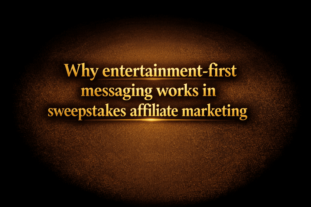 Why entertainment-first messaging works in sweepstakes affiliate marketing