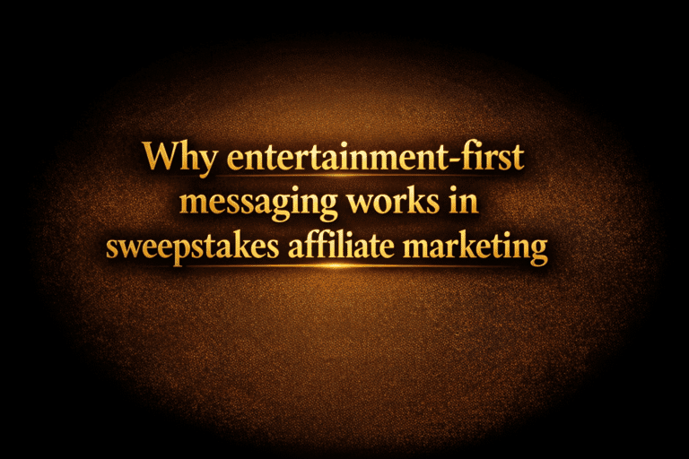 Why entertainment-first messaging works in sweepstakes affiliate marketing