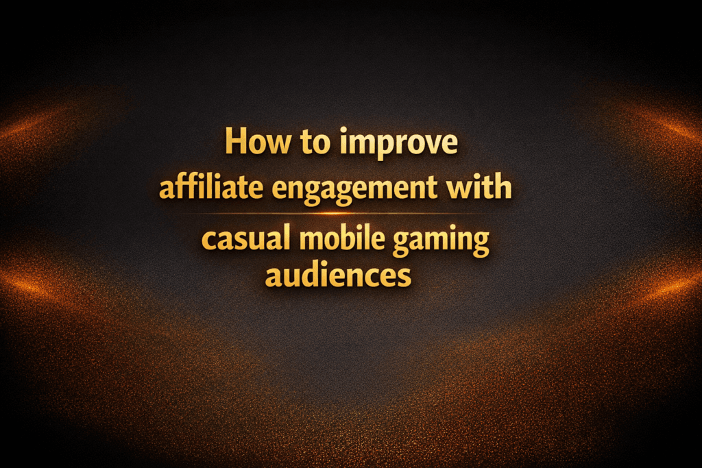 How to improve affiliate engagement with casual mobile gaming audiences