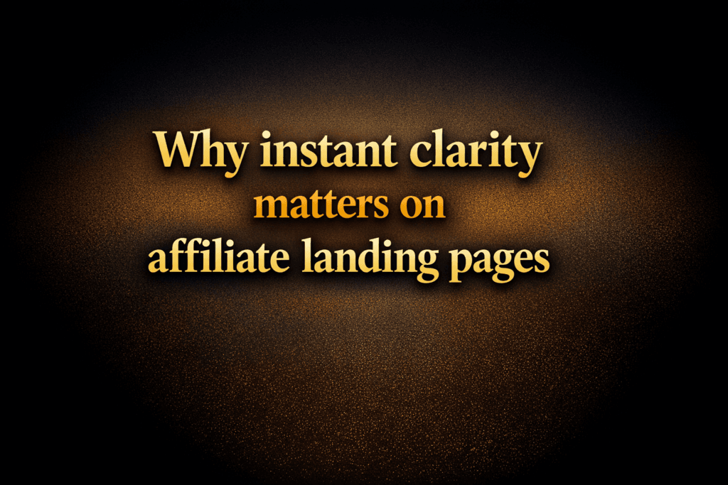 Why instant clarity matters on affiliate landing pages