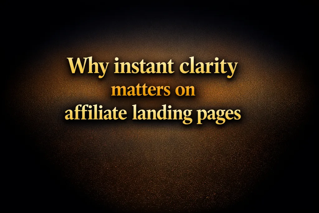 Why instant clarity matters on affiliate landing pages