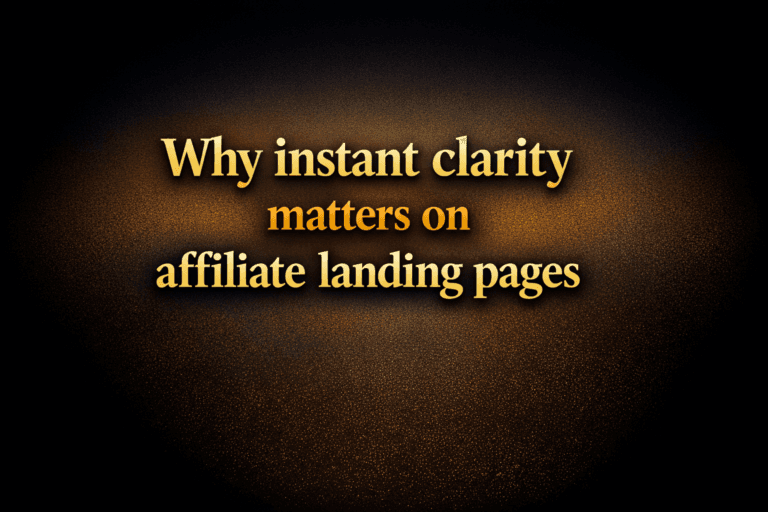 Why instant clarity matters on affiliate landing pages