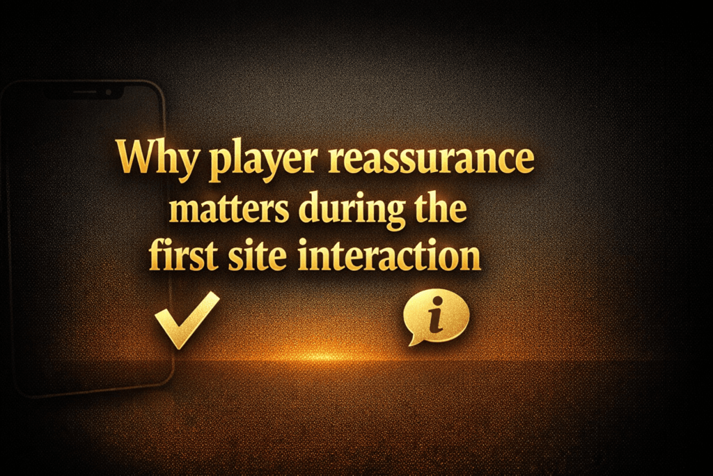 Why player reassurance matters during the first site interaction
