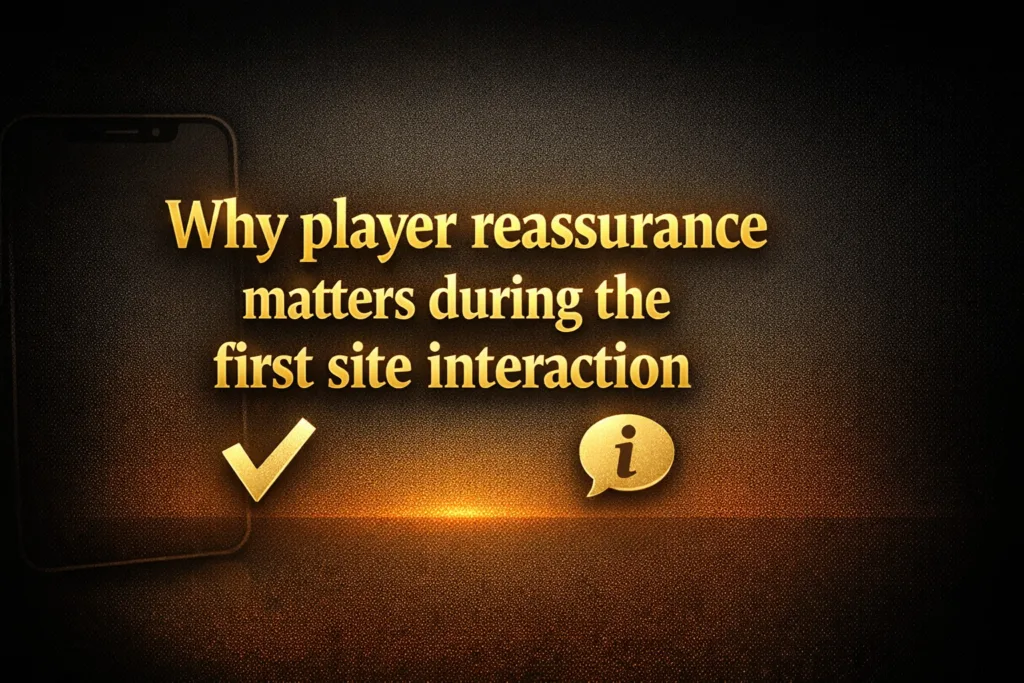 Why player reassurance matters during the first site interaction