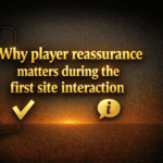 Why player reassurance matters during the first site interaction