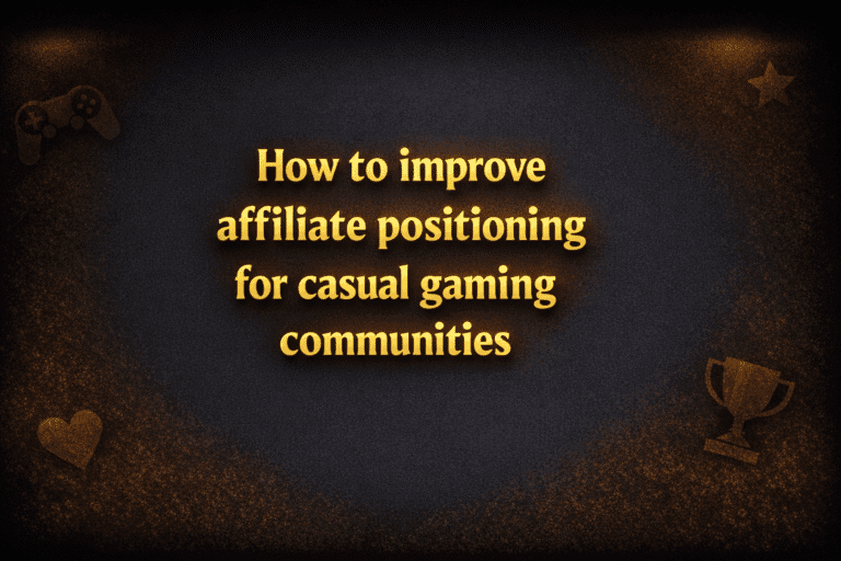 How to improve affiliate positioning for casual gaming communities