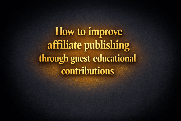 How to improve affiliate publishing through guest educational contributions