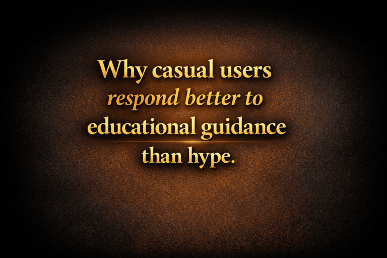 Why casual users respond better to educational guidance than hype