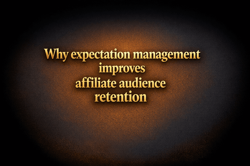 Why expectation management improves affiliate audience retention