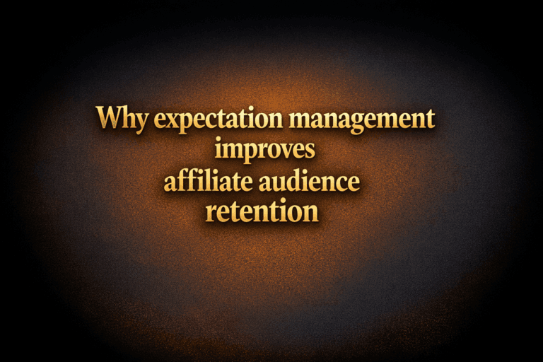 Why expectation management improves affiliate audience retention