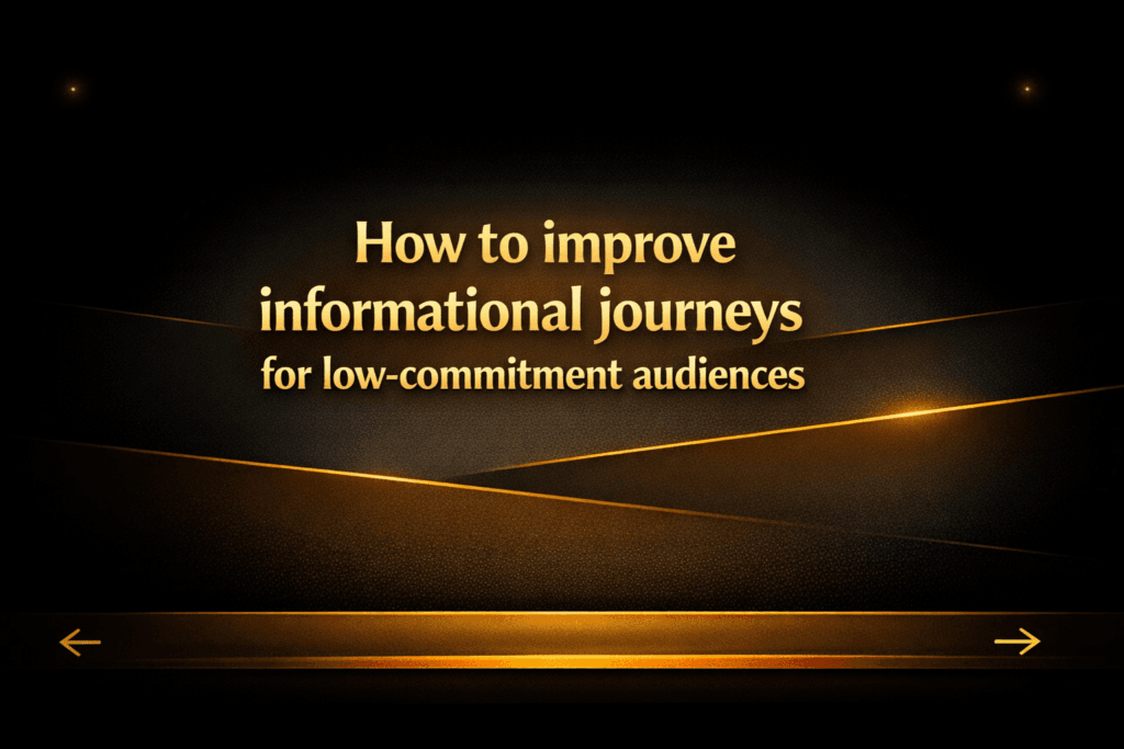 How to improve informational journeys for low-commitment audiences