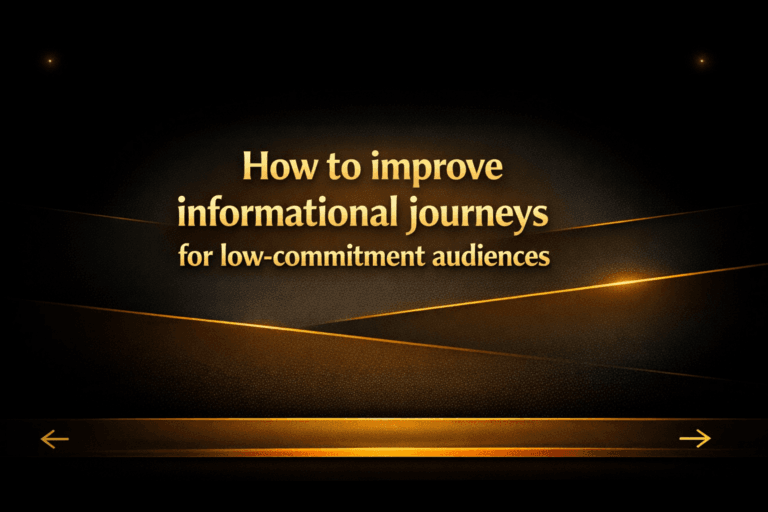 How to improve informational journeys for low-commitment audiences