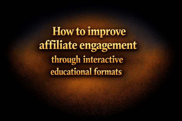 How to improve affiliate engagement through interactive educational formats