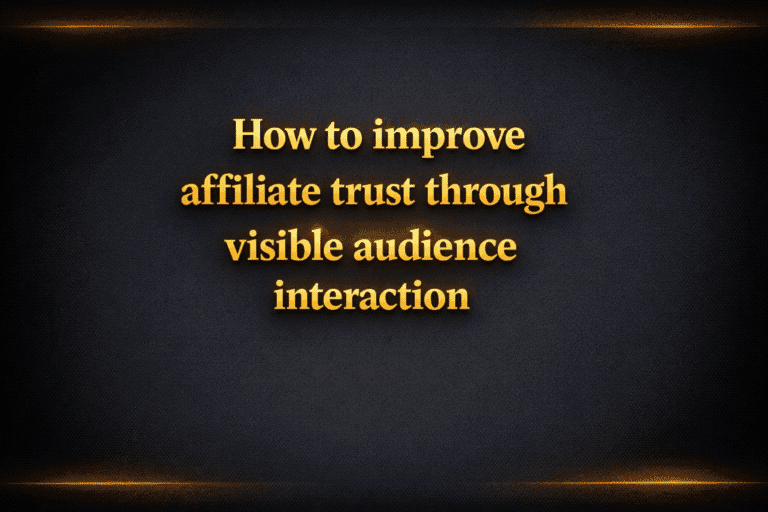 How to improve affiliate trust through visible audience interaction