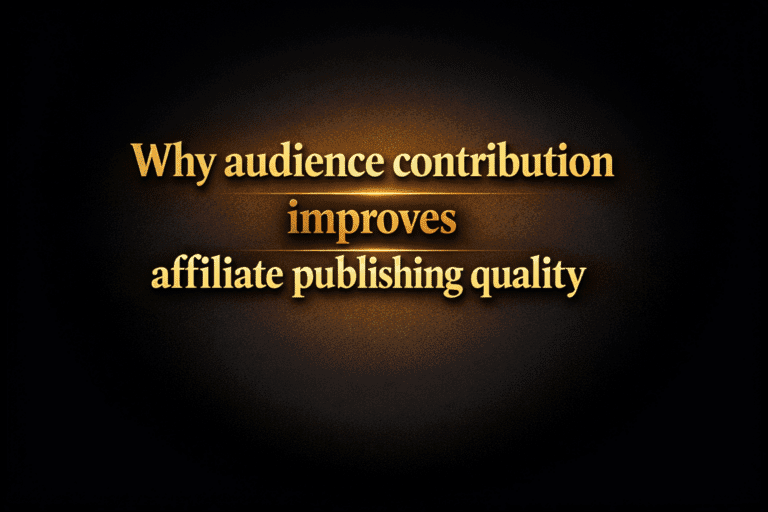 Why audience contribution improves affiliate publishing quality