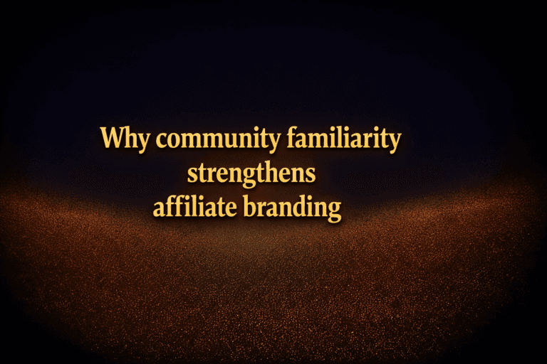 Why community familiarity strengthens affiliate branding