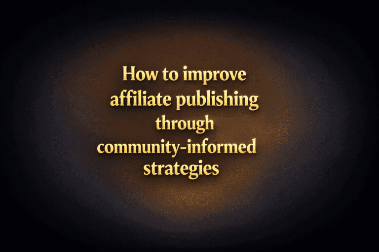 How to improve affiliate publishing through community-informed strategies