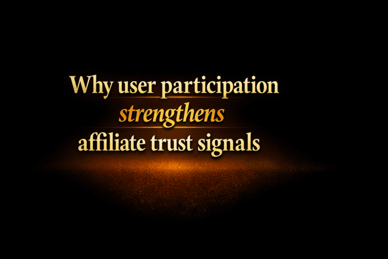 Why user participation strengthens affiliate trust signals