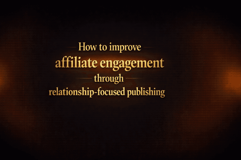 How to improve affiliate engagement through relationship-focused publishing