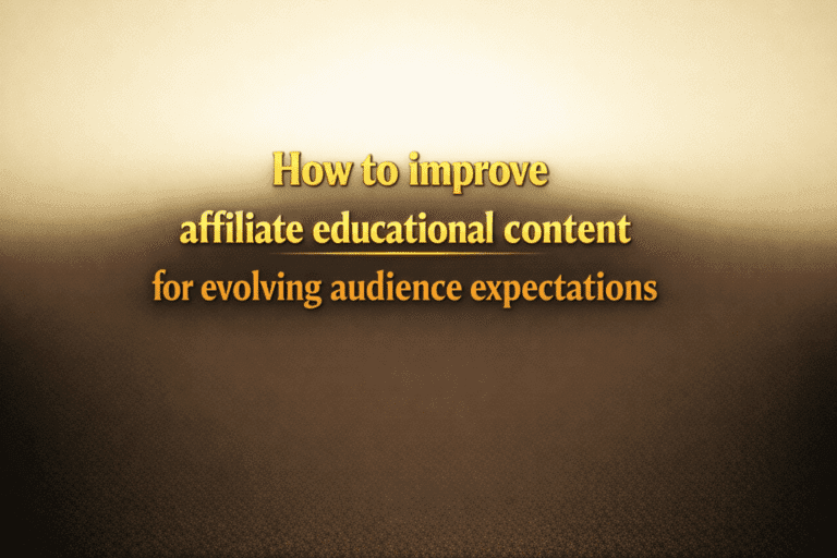 How to improve affiliate educational content for evolving audience expectations