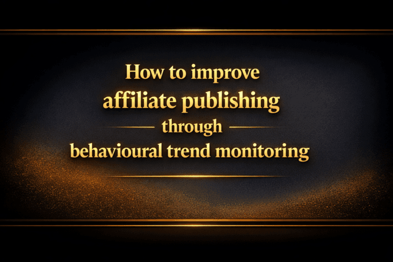 How to improve affiliate publishing through behavioural trend monitoring