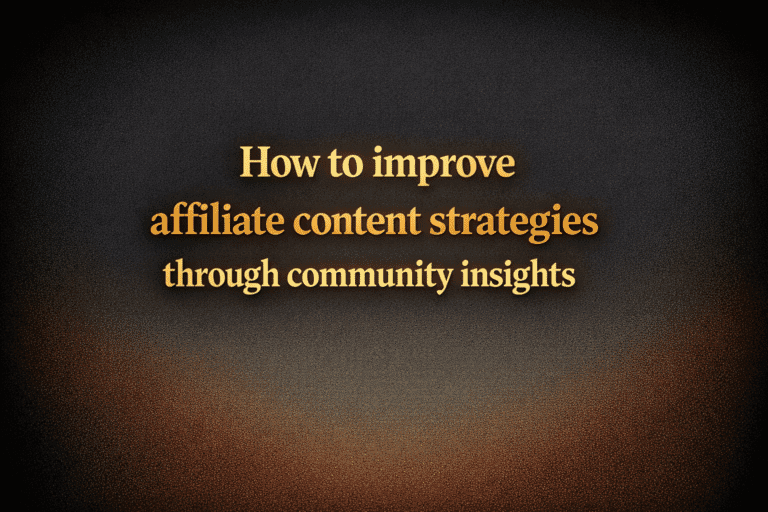 How to improve affiliate content strategies through community insights