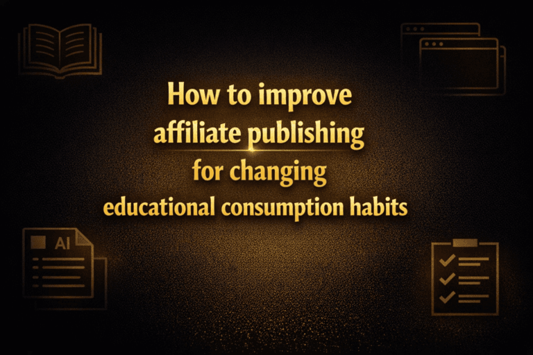 How to improve affiliate publishing for changing educational consumption habits