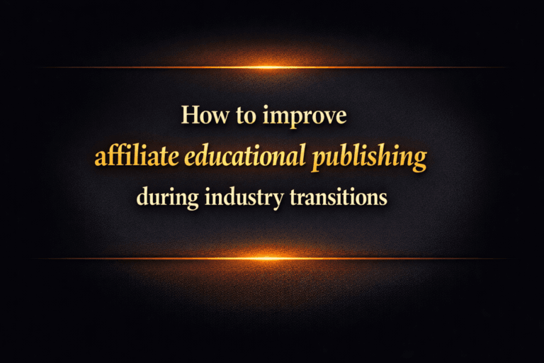How to improve affiliate educational publishing during industry transitions
