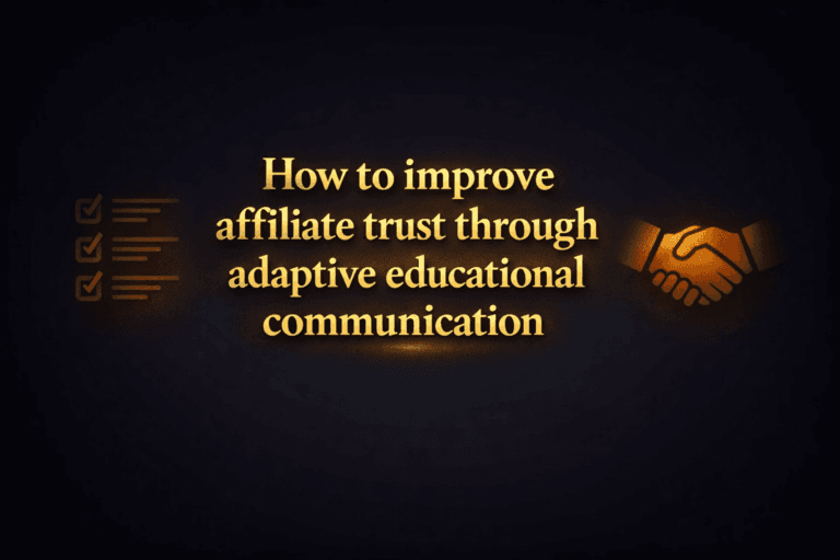How to improve affiliate trust through adaptive educational communication