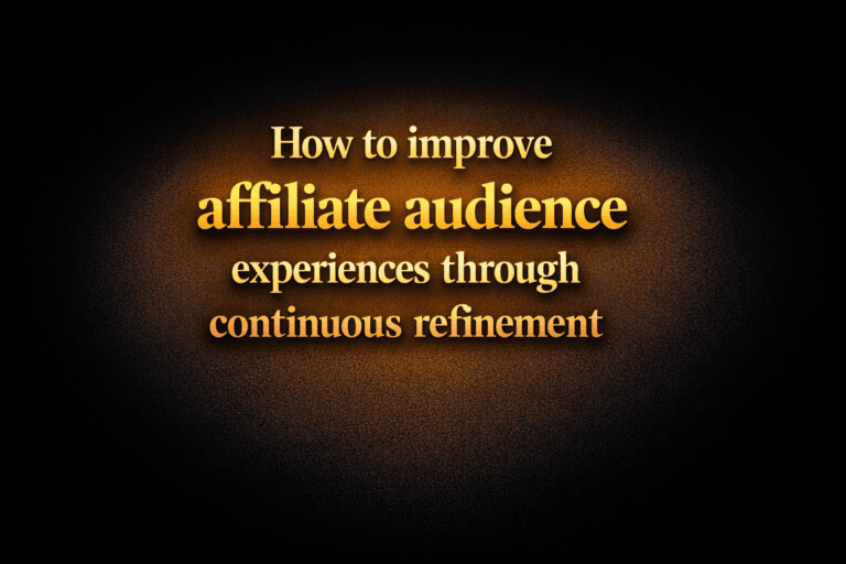 How to improve affiliate audience experiences through continuous refinement