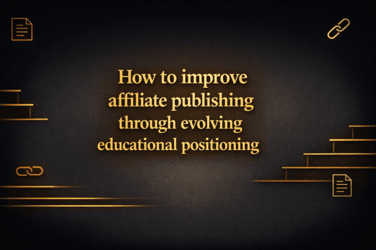 How to improve affiliate publishing through evolving educational positioning