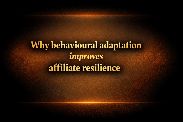 Why behavioural adaptation improves affiliate resilience