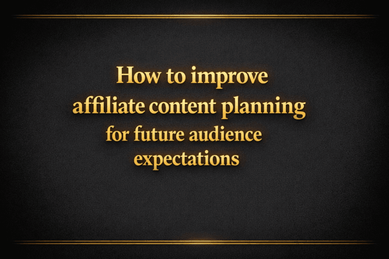 How to improve affiliate content planning for future audience expectations