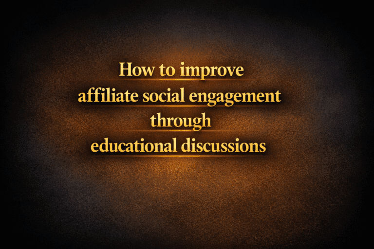 How to improve affiliate social engagement through educational discussions