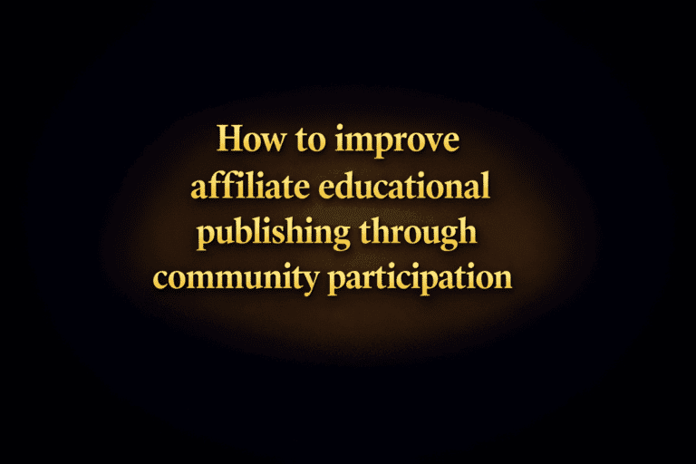 How to improve affiliate educational publishing through community participation